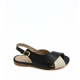 Roots sandals in black/off white leather womens shoes