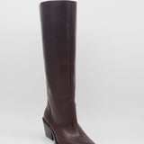 Runaway knee-high tall boots in mahogany leather women's shoes