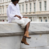 Stivali Scioltezza western chelsea booties in tan suede