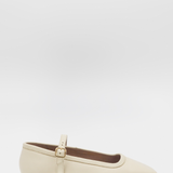 Stivali Eterna mary jane ballet flat in ivory leather womens shoes