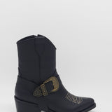 Juniper western cowboy boots in black leather womens shoes