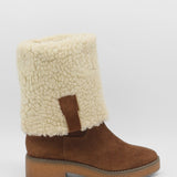 Aspen tall 2-in-1 convertible boots in brown upper suede and shearling lining womens shoes