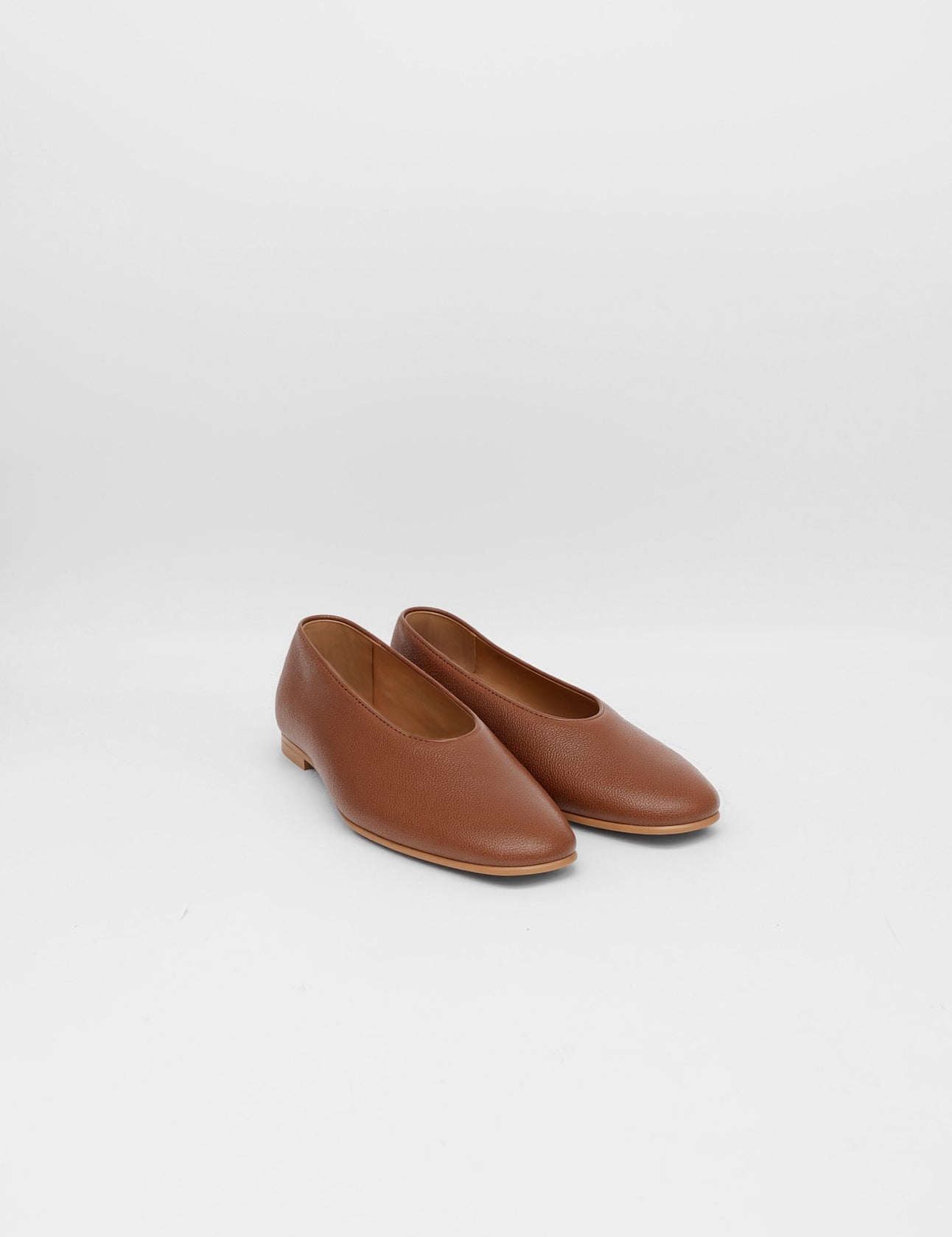 Stivali Essenza slip-on ballet flat in brown leather