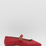 Stivali Eterna mary jane ballet flat in red leather womens shoes