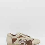 Stivali Agiata essential sneakers in ivory leather x tan cowhide women's shoes