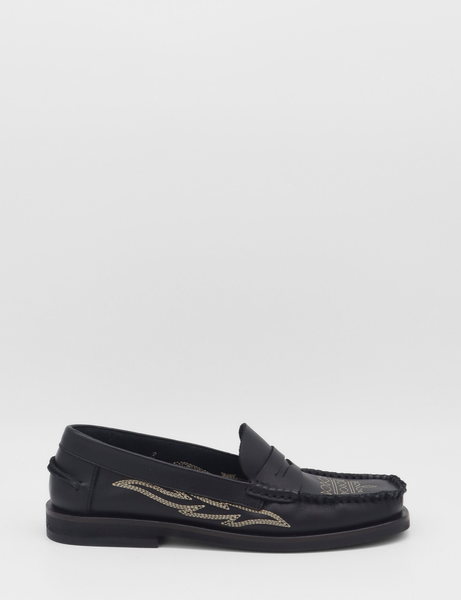 Stivali Baldanza penny loafers in black leather with western  display picture 3
