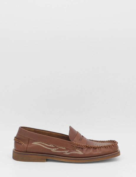 Stivali Baldanza western penny loafers in brown leather – STIVALI