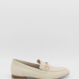 Natural loafers in ivory croc embossed leather womens shoes