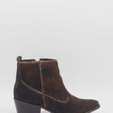 Nomad western cowboy booties in brown cowhide leather womens shoes
