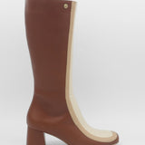 Revival knee high boots in brown leather womens shoes