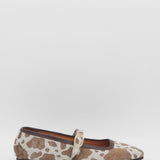 Tribeca mary jane ballet flat in tan cowhide leather womens shoes
