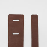 Sonia one size knot tie brown leather women's belt