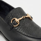 Stivali Gentilezza loafers in black croc embossed leather