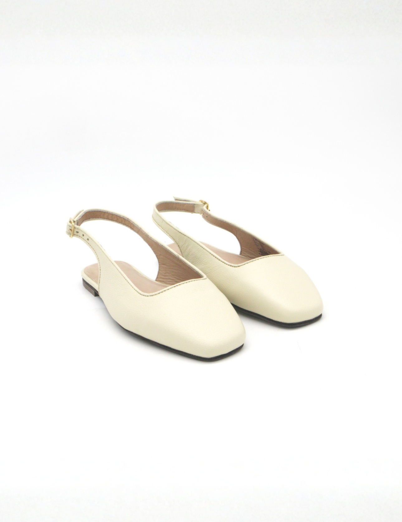 Stivali Incanto sling back flats in ivory leather womens shoes