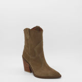 Strength western cowboy boots in mocha suede leather womens shoes