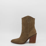 Strength western cowboy boots in mocha suede leather womens shoes