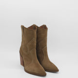 Strength western cowboy boots in mocha suede leather womens shoes