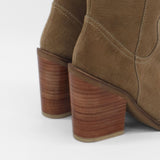 Strength western cowboy boots in mocha suede leather womens shoes