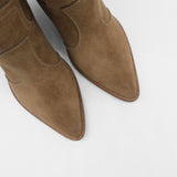 Strength western cowboy boots in mocha suede leather womens shoes