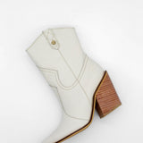 Strength western cowboy boots in ivory leather womens shoes