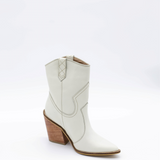 Strength western cowboy boots in ivory leather womens shoes
