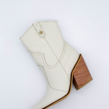Strength western cowboy boots in ivory leather womens shoes