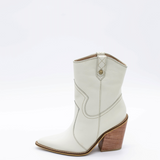 Strength western cowboy boots in ivory leather womens shoes