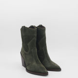 Strength western cowboy boots in olive suede leather womens shoes