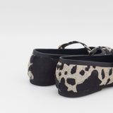 Tribeca mary jane ballet flat in black cowhide leather womens shoes