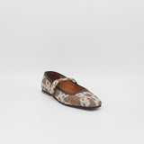 Tribeca mary jane ballet flat in tan cowhide leather womens shoes