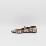 Tribeca mary jane ballet flat in tan cowhide leather womens shoes