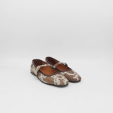 Tribeca mary jane ballet flat in tan cowhide leather womens shoes