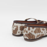 Tribeca mary jane ballet flat in tan cowhide leather womens shoes