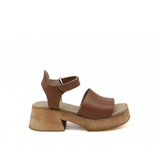 Tribe clog platform strap sandals tan leather womens shoes