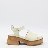 Tribe clog platform strap sandals off white leather womens shoes