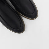 Vail ankle boots in black upper leather and shearling lining womens shoes