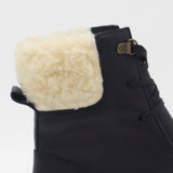Vail ankle boots in black upper leather and shearling lining womens shoes