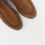 Vail ankle boots in brown suede leather and shearling lining womens shoes