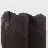Stivali Agiatezza western boots in chocolate brown leather x suede