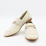 Natural loafers in ivory leather