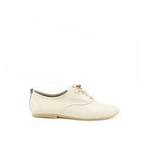 Maku oxford flats in ivory/embossed leather