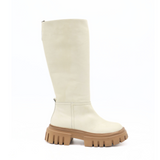 Agora Venti platform tall boot in ivory leather