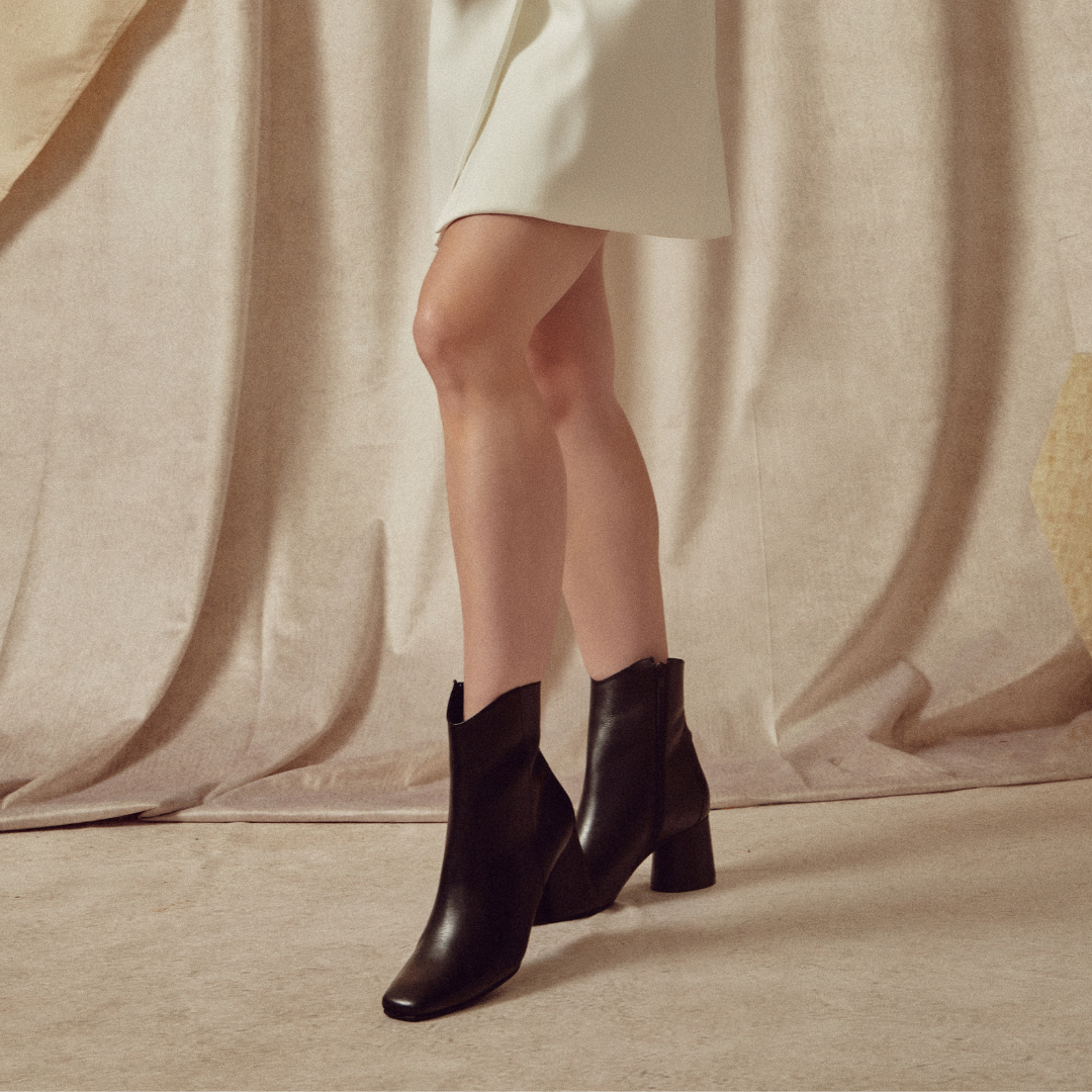 STIVALI NEW YORK Bari Boots In Black And Ivory Leather