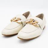 Gem loafers in ivory leather