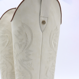 Moxie western cowboy boots in ivory leather (off-white)