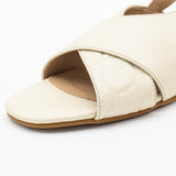 Roots sandals in ivory/embossed leather