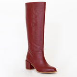 Cléo knee high boots in wine leather